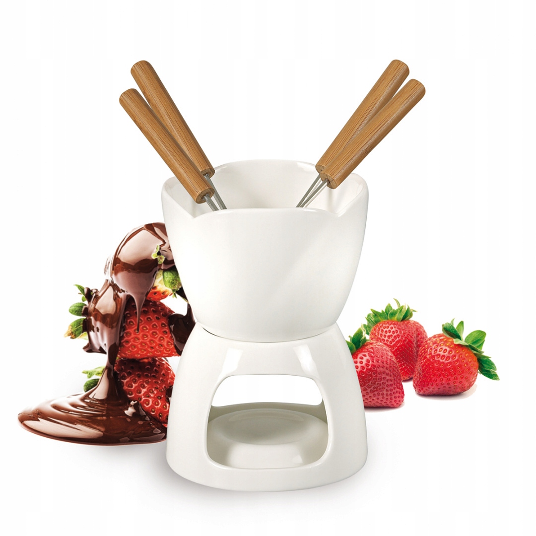 ZESTAW DO FONDUE CZEKOLADOWEGO + WIDELCZYKI BANQUET BIANCA Marka Banquet
