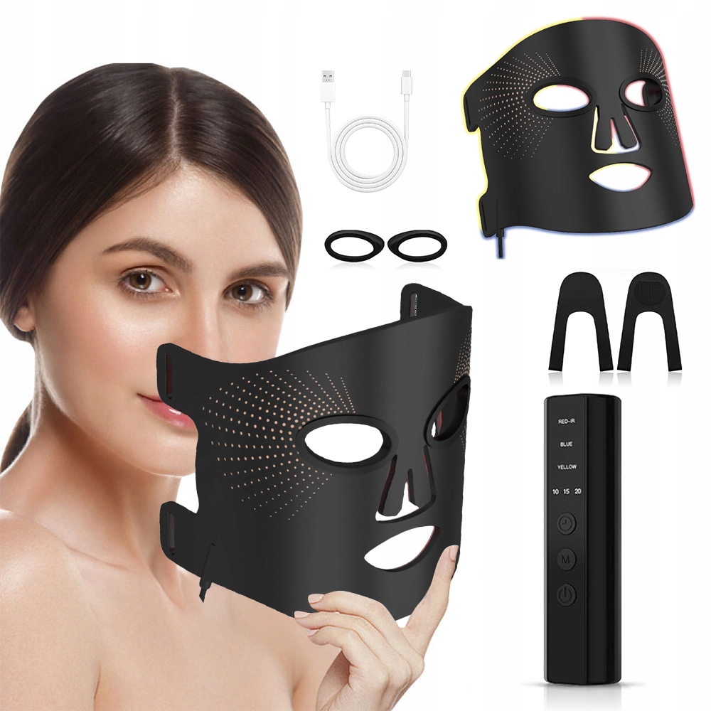 Led Maska Na Obličej Kosmetická Terapie Fotonovým Světlem Omlazení Dálkové Ovládání