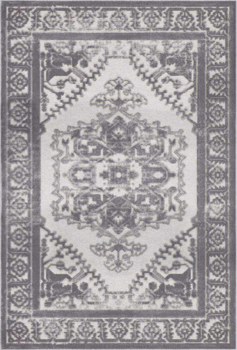 Šedo-strieborný koberec z viskózy, mäkký vlas, 3D efekt 120x170 cm