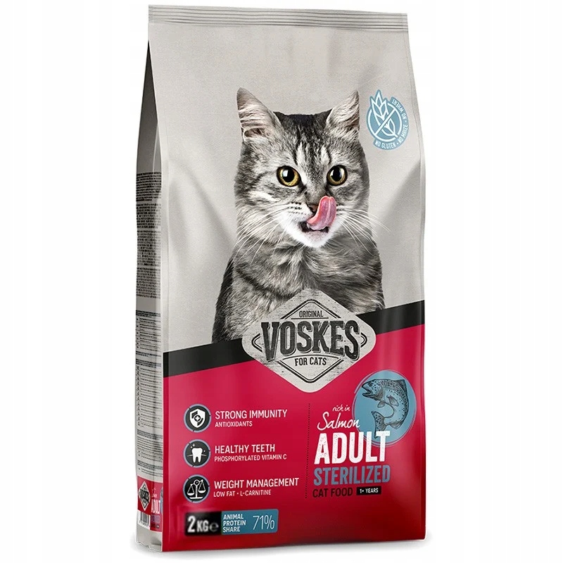 Levně Suché Krmivo Pro Kočky Po Sterilizaci S Lososem, Lehce Stravitelná Ryba, 2 Kg