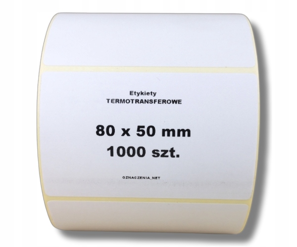

80x50 mm etykiety samoprzylepne białe Zebra 1000