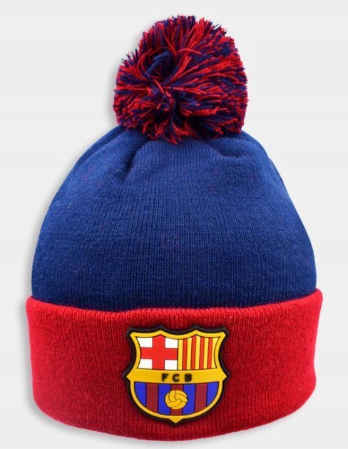 Czapka Na Zimę Zimowa Ski Fc Barcelona Tassel Pompon L/XL