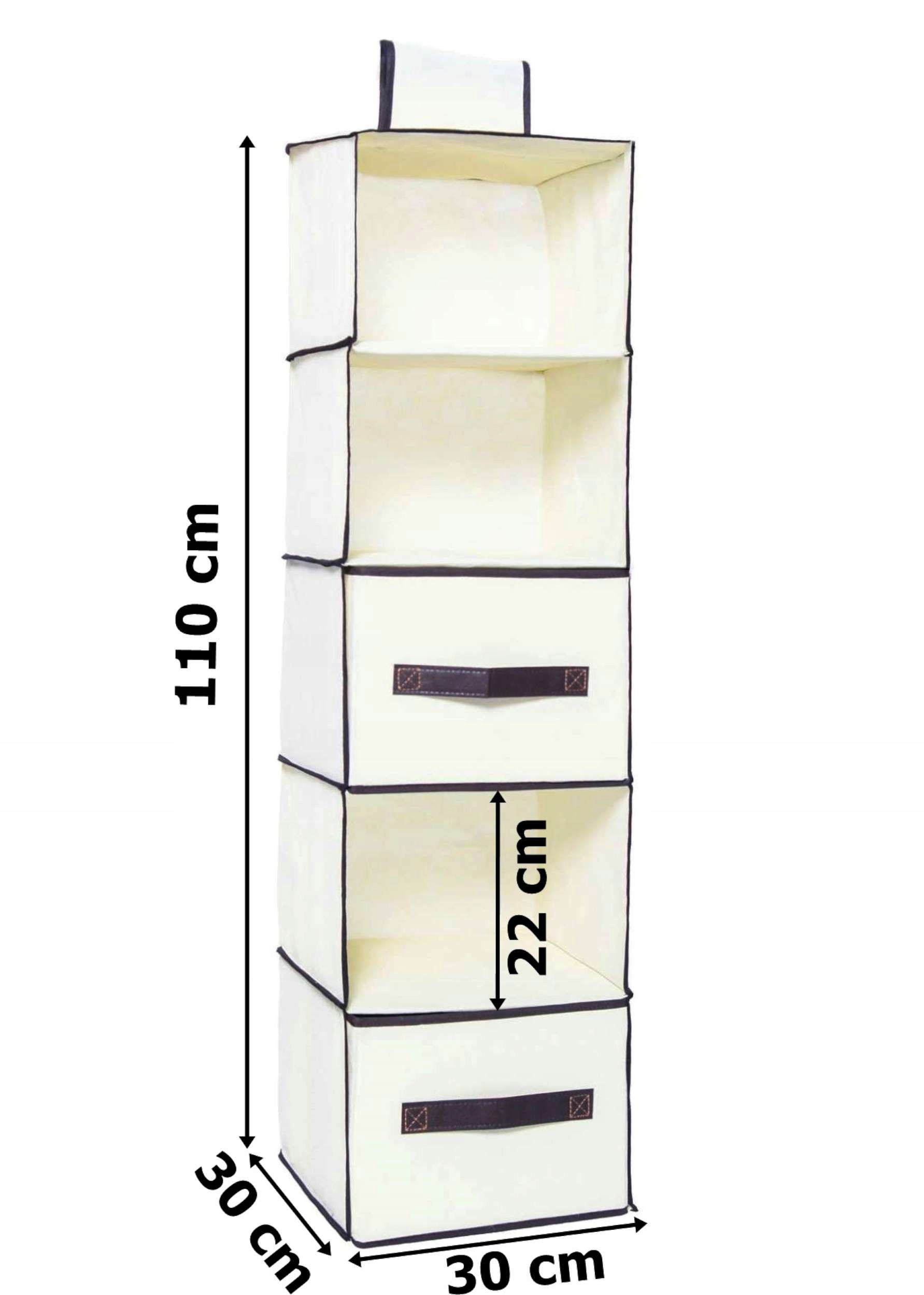 WISZĄCA PÓŁKA PÓŁKI KOSZE ORGANIZER SZUFLADY DO SZAFY GARDEROBY NA RZEPY Długość 30 cm