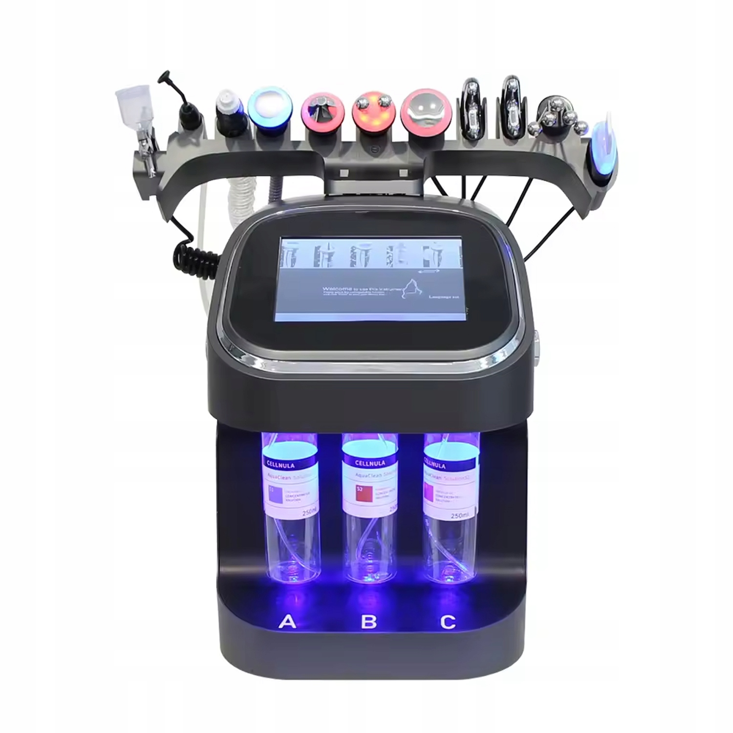 Hydropeeling Zařízení Na Peeling Obličeje 10v1 Vodní Peeling Led Světlo