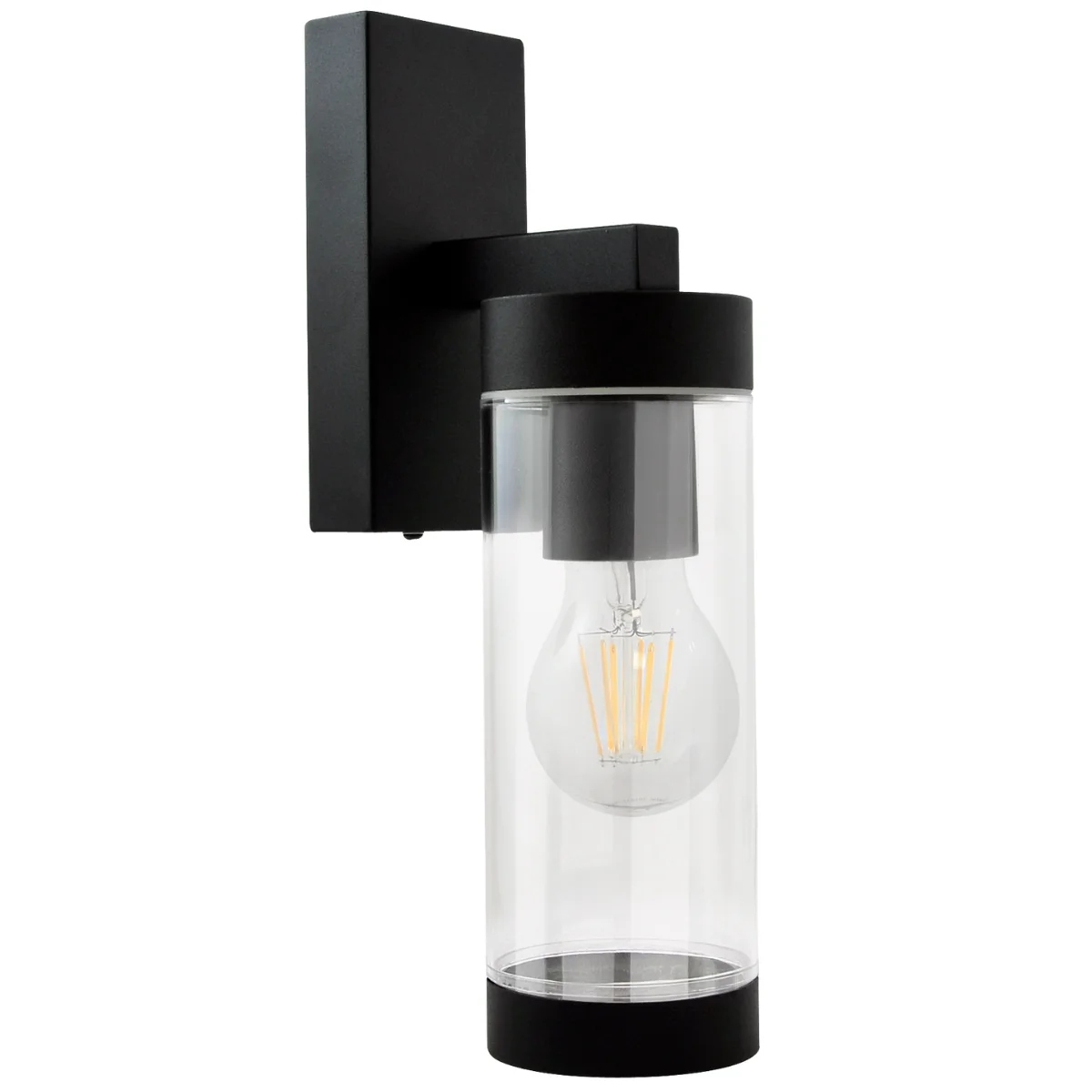 Venkovní nástěnné svítidlo na zahradu, černá matná, minimalistický design, IP44 Polux