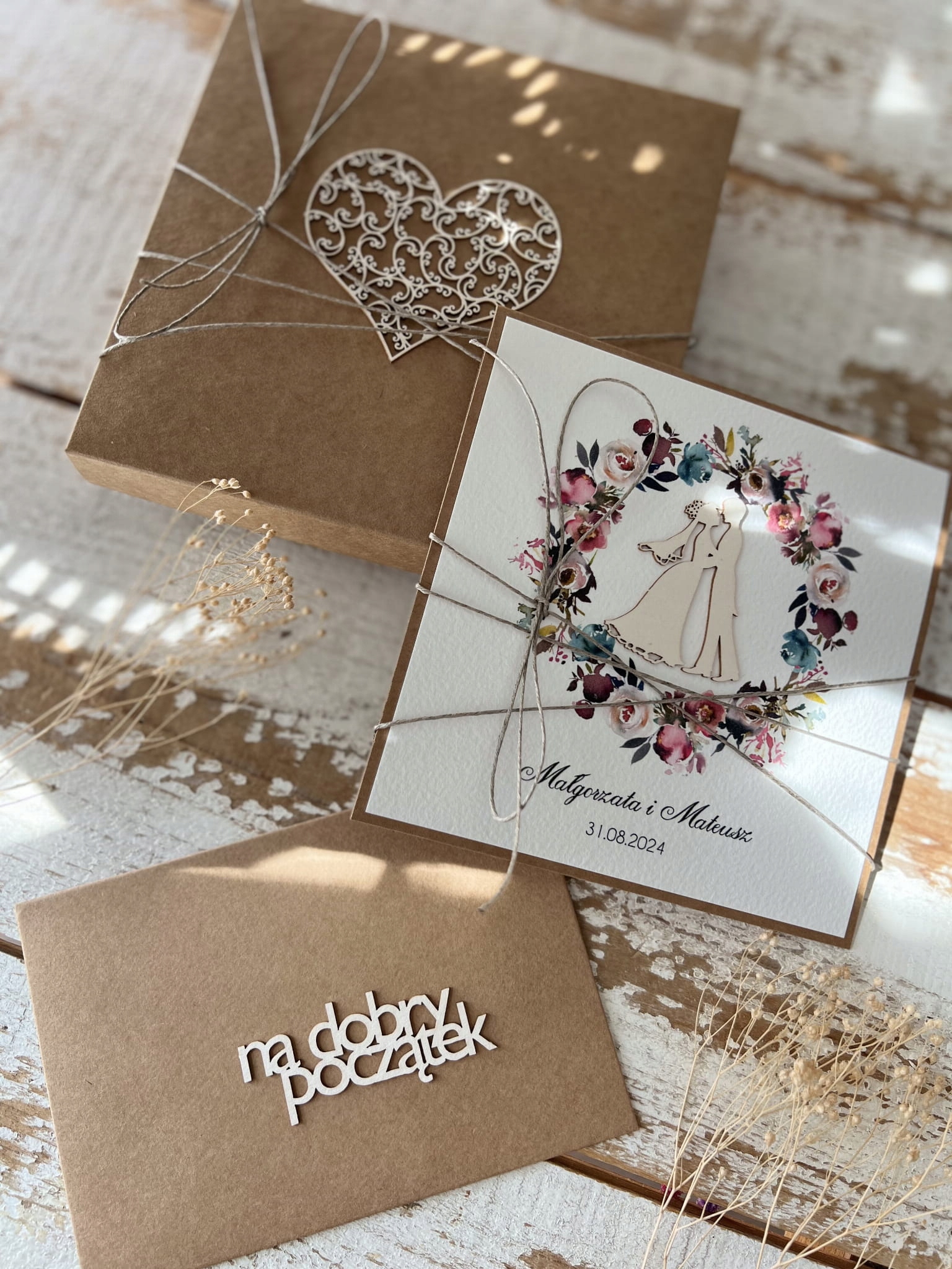 Rustikální ručně vyráběná svatební přáníčka s personalizací