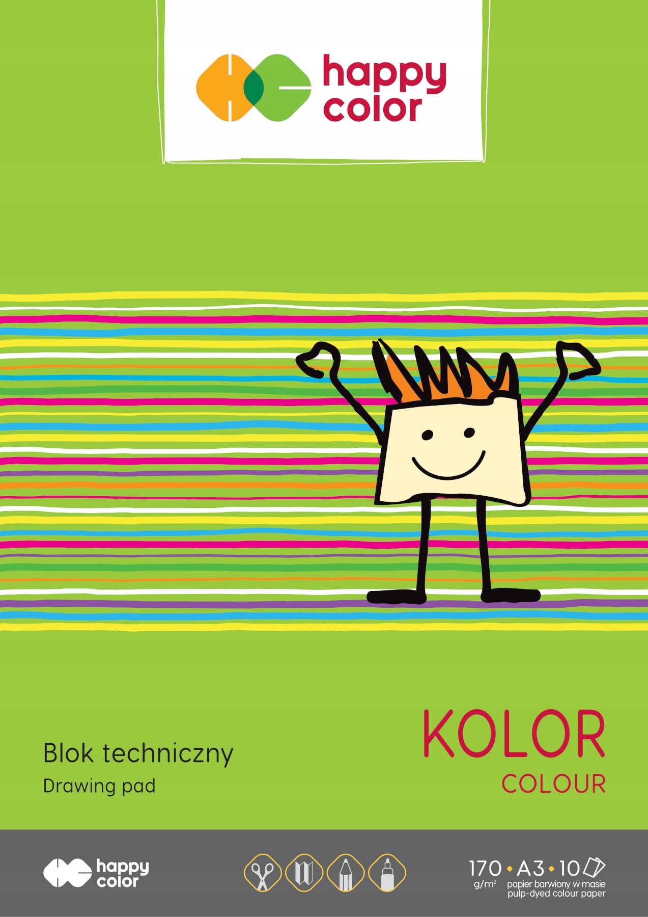 

Blok techniczny kolorowy Happy Color A3 10 kartek