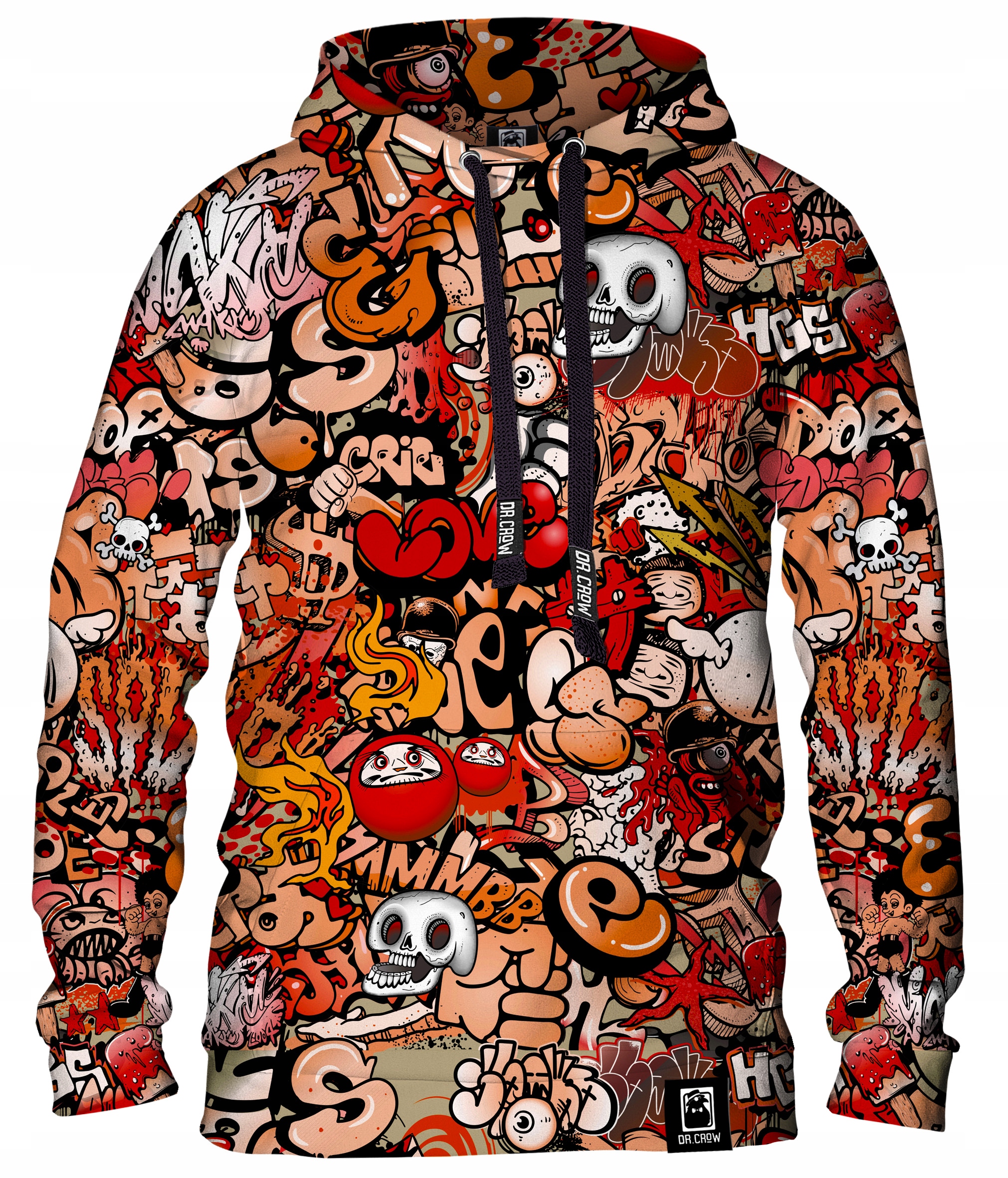 

Bluza Kaptur Nadruk Fulprint Graffiti Skull M