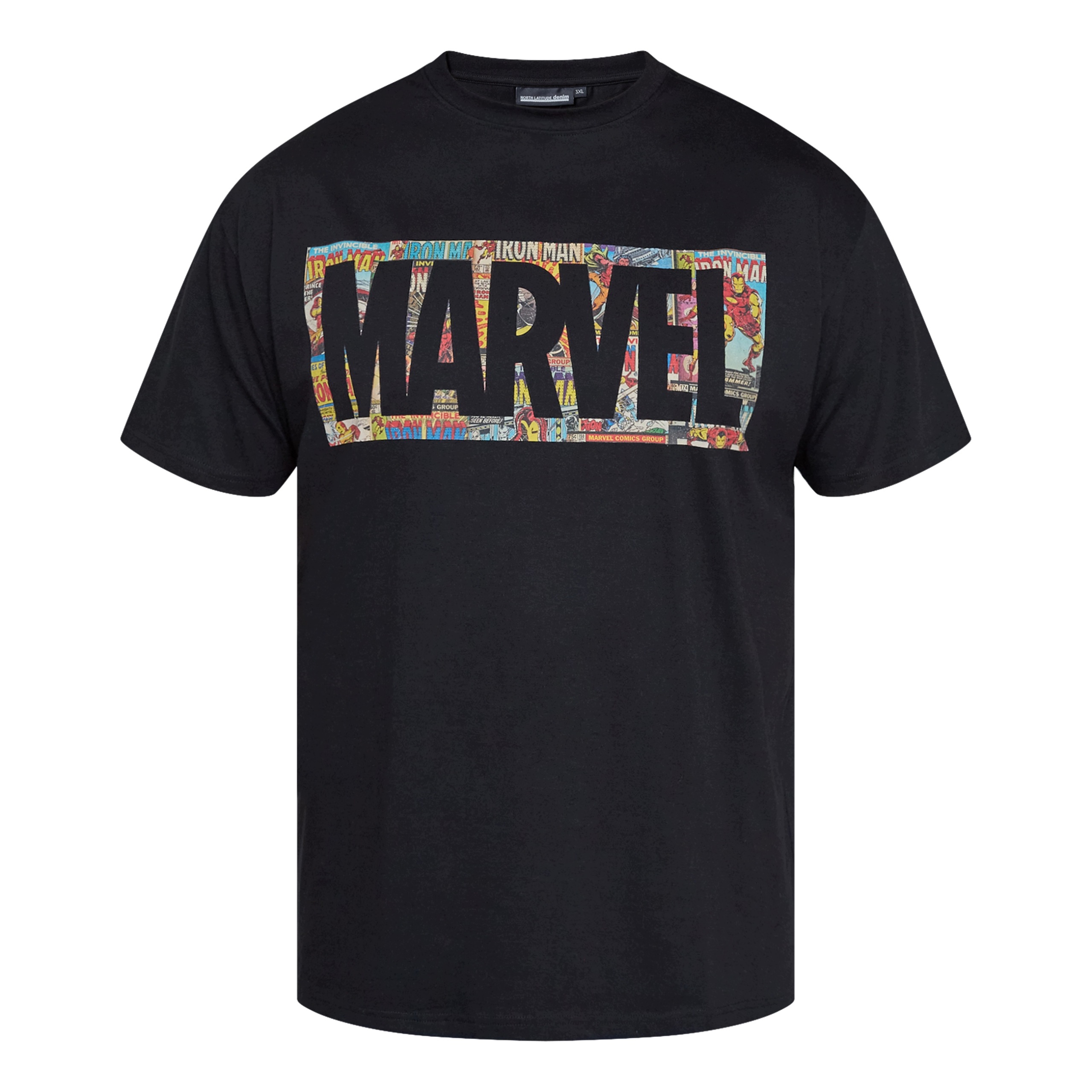 North Latitude Velké Rozměry Tričko Tričko Marvel Černé 8XL 180 cm