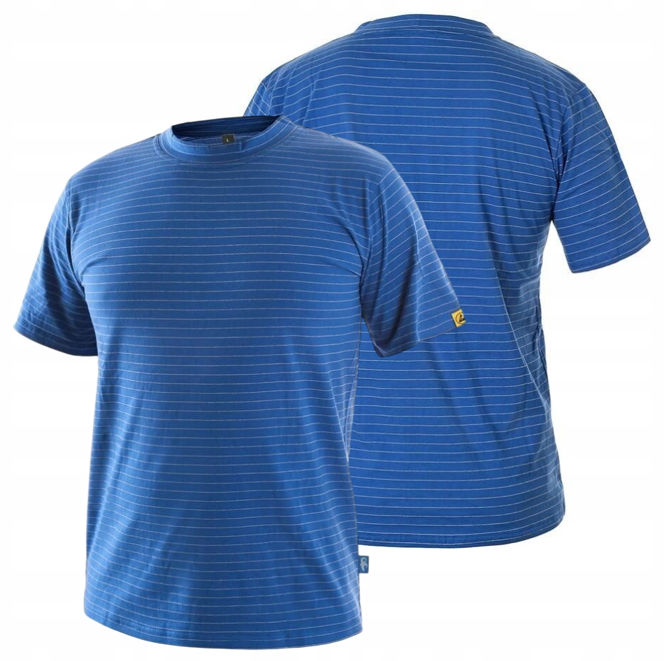 T-shirt roboczy CXS niebieski antystatyczny ESD