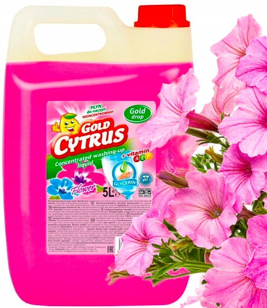 

Płyn do mycia naczyń Gold Drop Cytrus, Kwiatowy 5l
