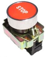 

Przycisk sterowniczy z napisem Stop czerwony