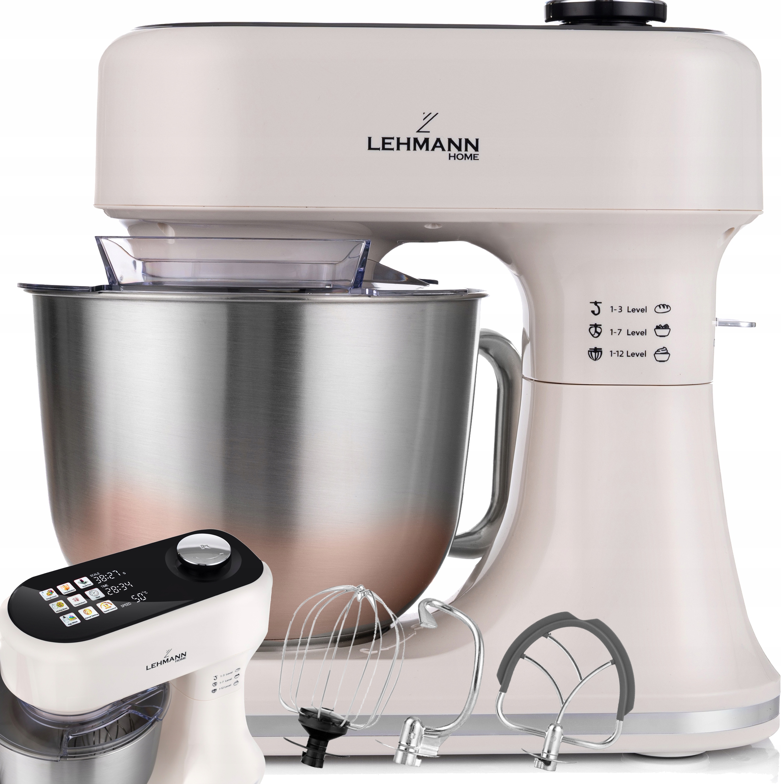 Planetární Kuchyňský Robot Mixér Ohřívaná Mísa Váha Displej Fermentace