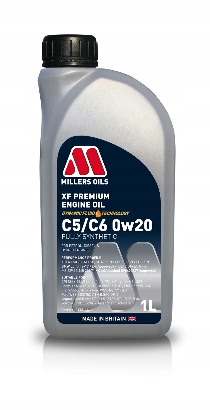 Millers Oils Xf Premium C5 C6 0W20 1L olej silnikowy syntetyczny