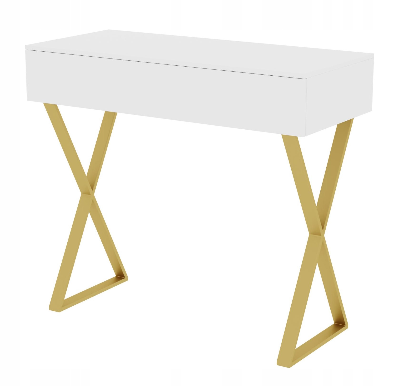 Konzola Toaletka Voga 90 Biely Lesk Zlaté Nohy X
