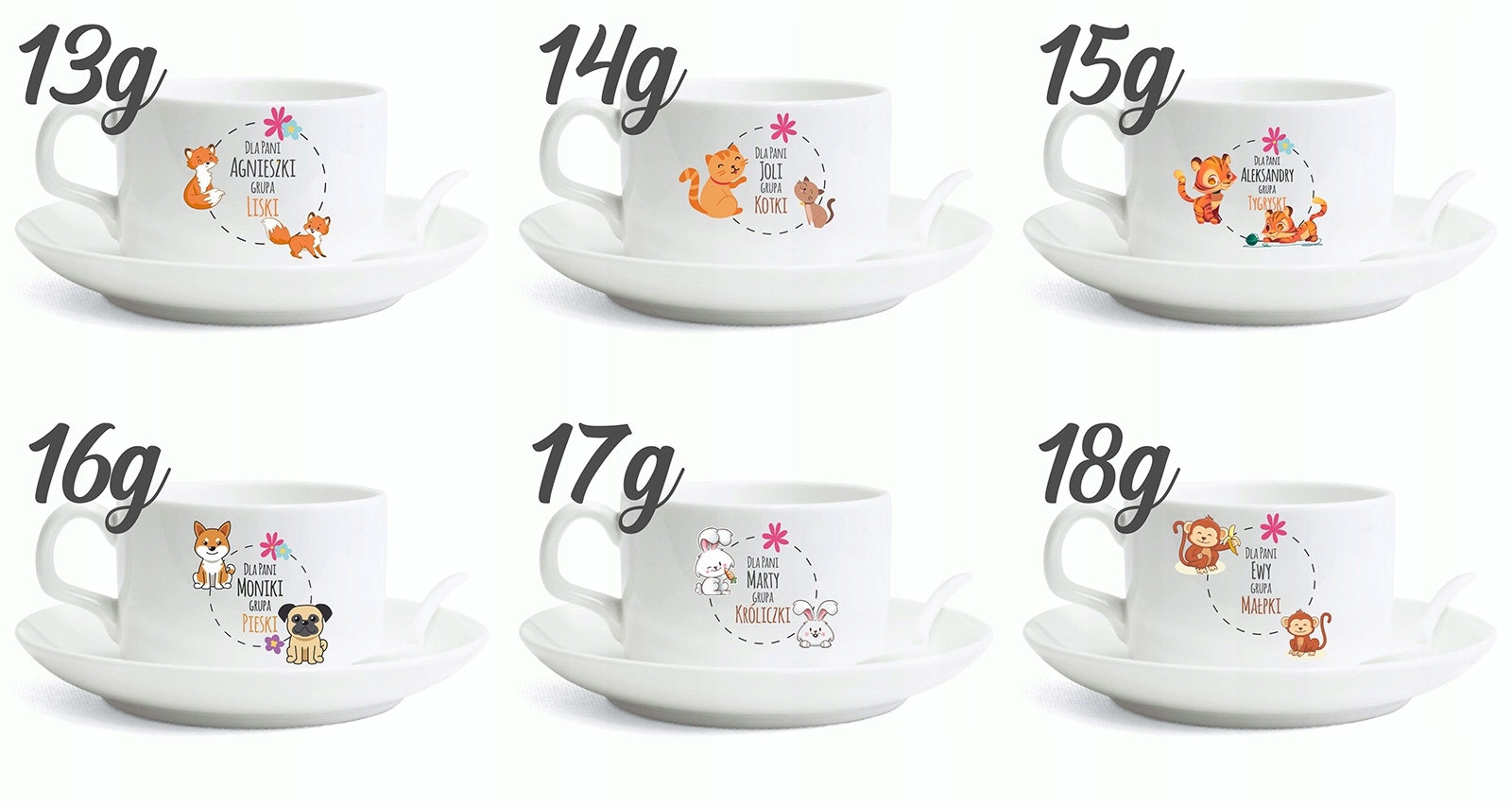 Csésze csészealj Ajándék óvónőnek NYOMTATÁS Csészék száma 1