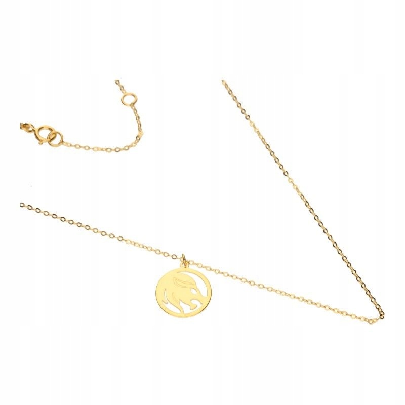 Zlatý celebritní náhrdelník 585 znamení zvěrokruhu lev v kruhu 1,17 g jako dárek