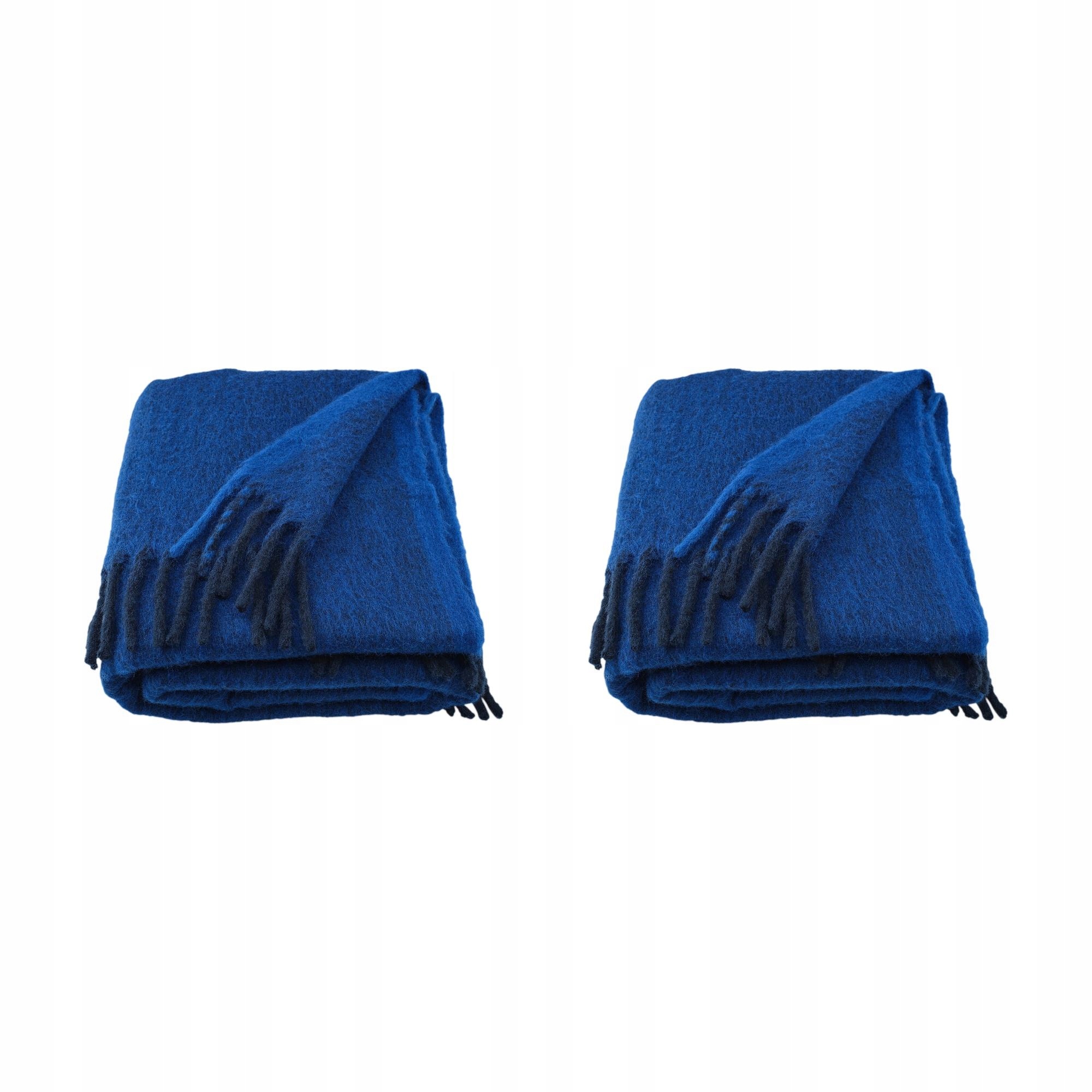 2 ks Modrý pléd 130 x 170 cm z recyklovaného polyesteru Klippoxel