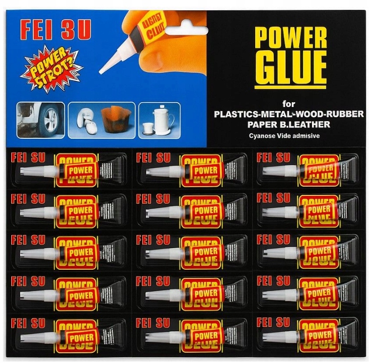 Klej glue power szybki ekstra mocny blister 3g 12szt