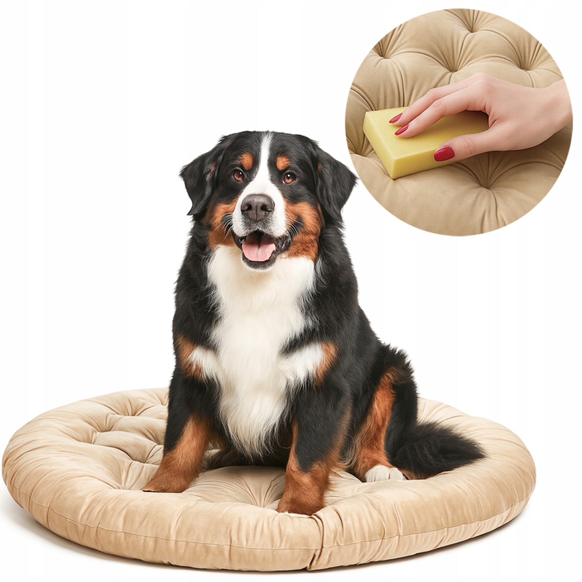 Levně Pelíšek pro psa poduška Sametové pohodlné potah polštář Kokon Béžová