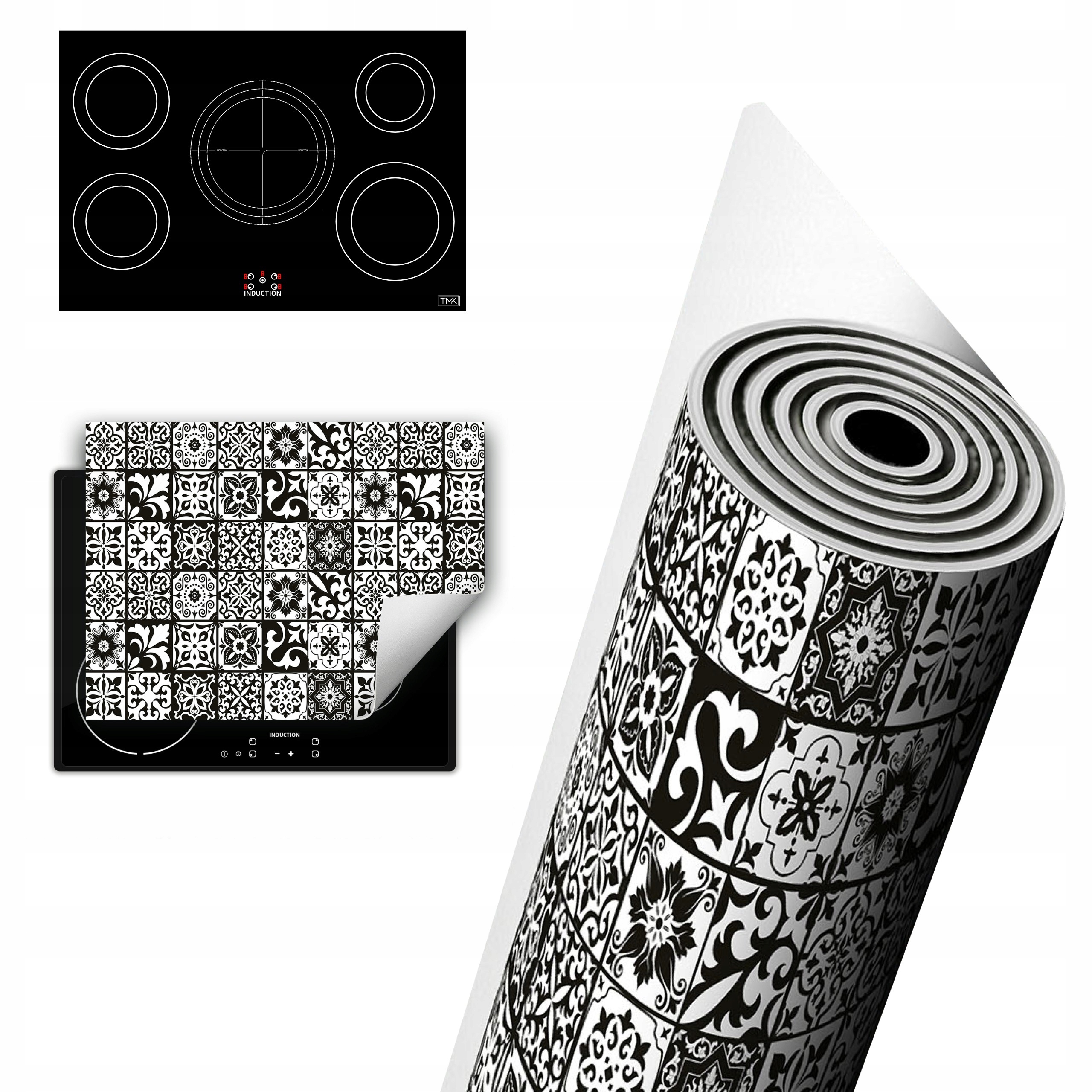 Vinylová Ochrana Na Indukci Desky 80x52 černá mozaika