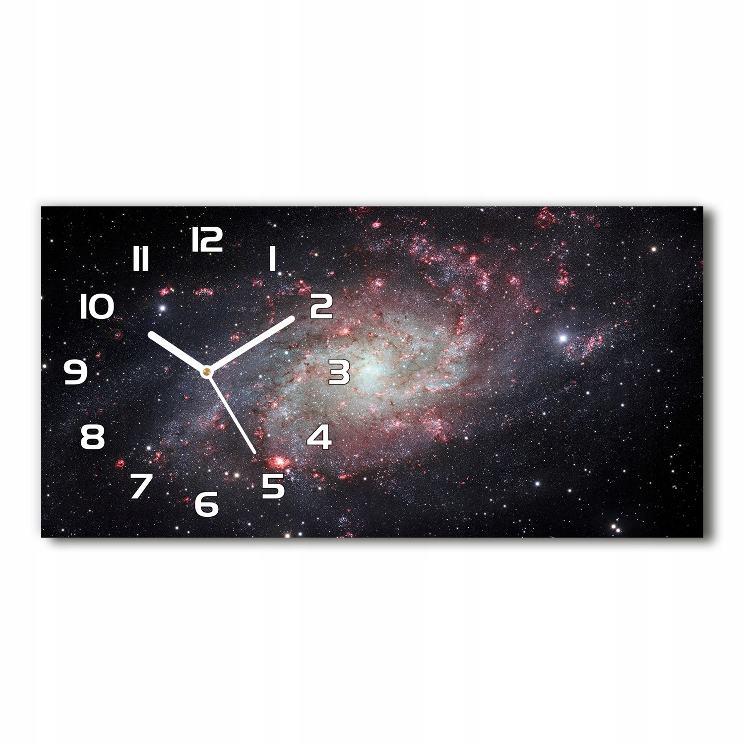 

Szklany zegar ścienny do salonu Mgławica 60x30 cm