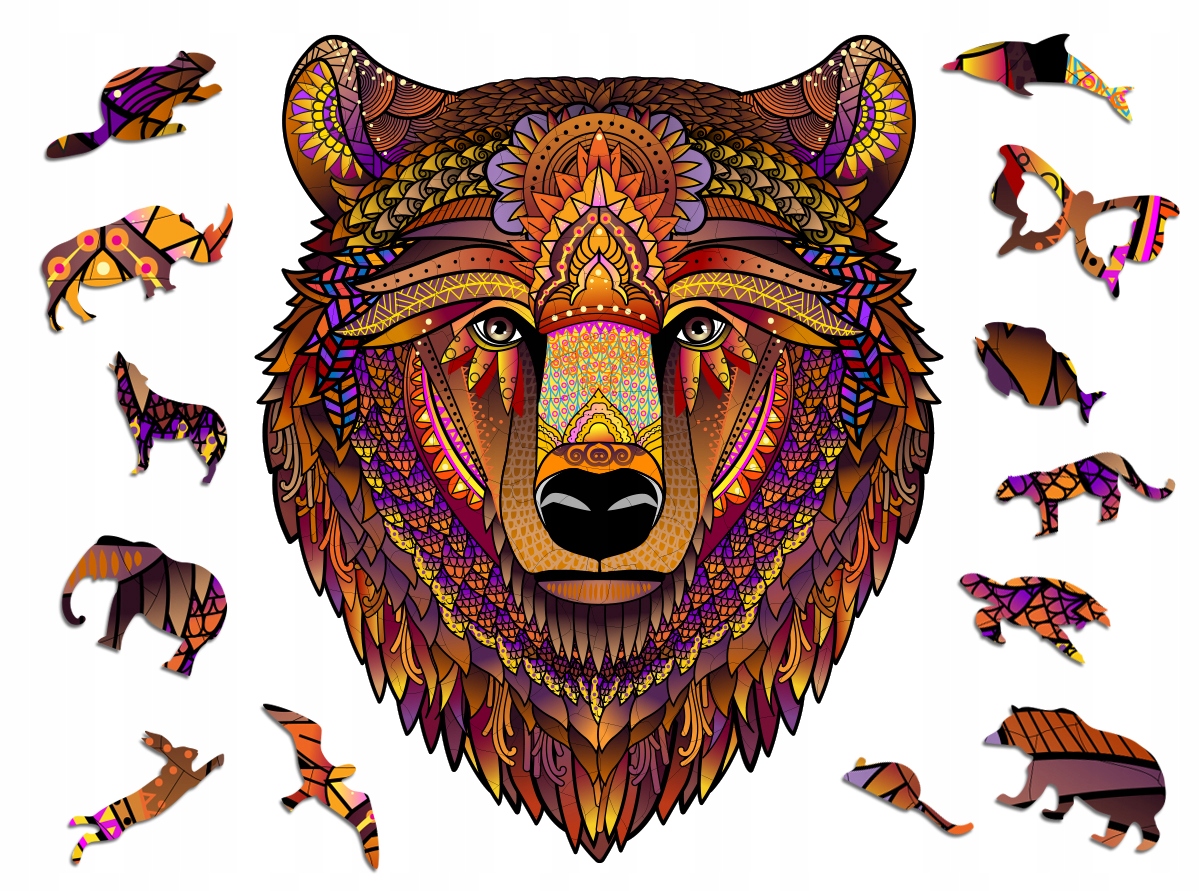 

Puzzle Drewniane Premium Niedźwiedź XL
