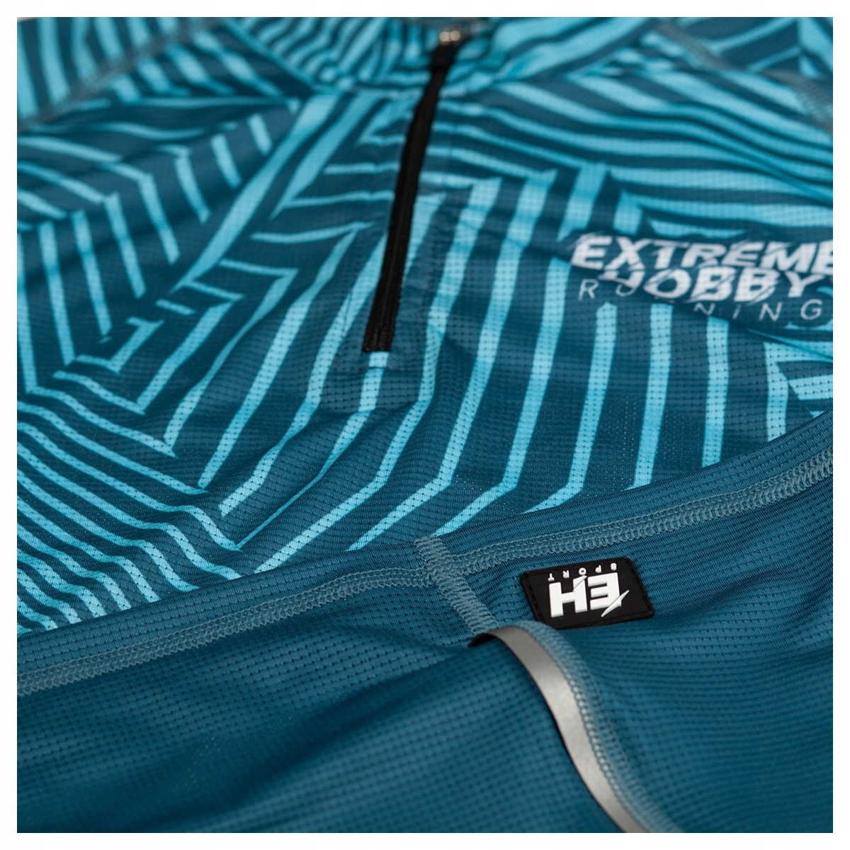 Koszulka rozpinana biegowa CALEIDOSCOPE TURKUS L EXTREME HOBBY Dekolt stójka