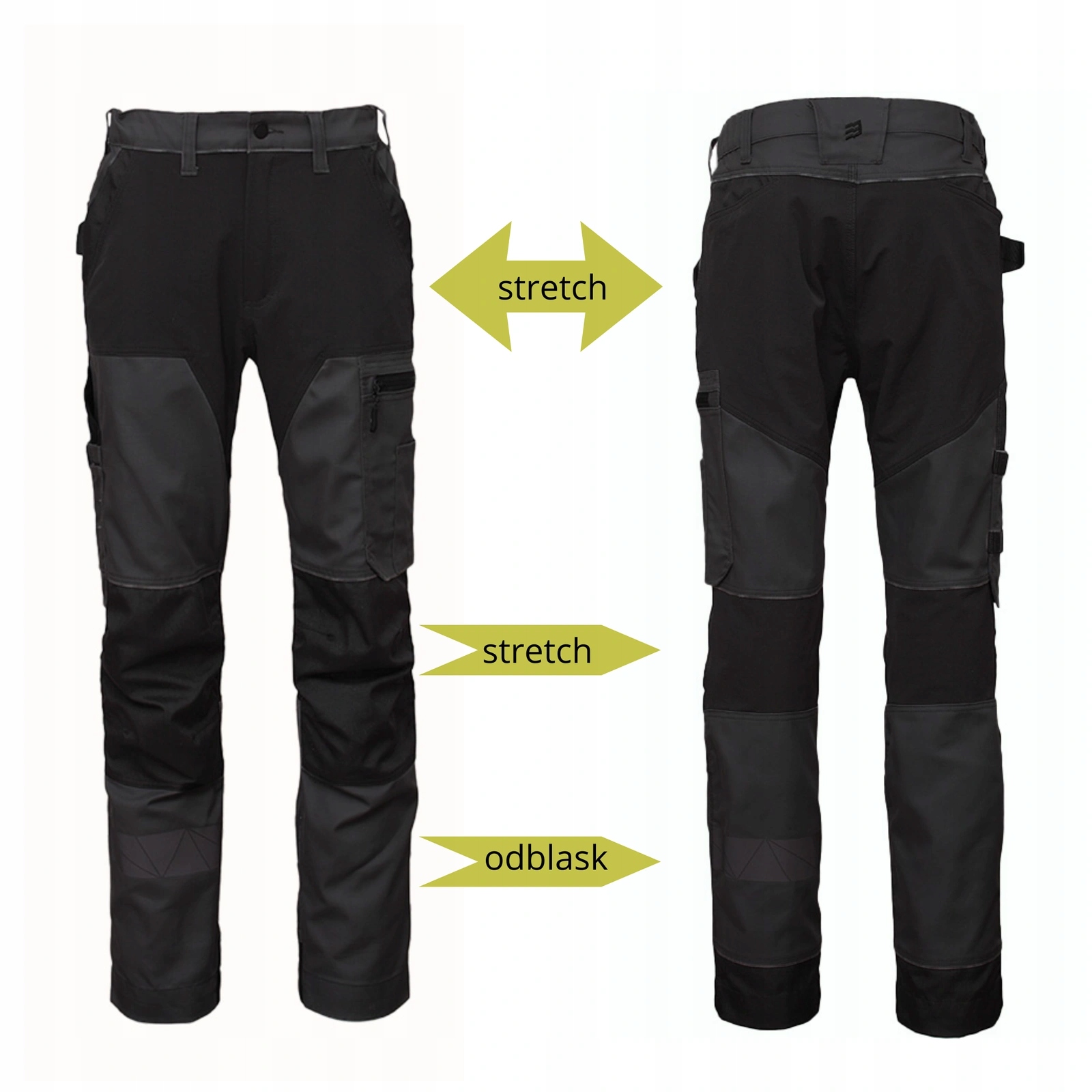 Spodnie robocze męskie do pasa BoSafety Fusion 0200 czarne 56