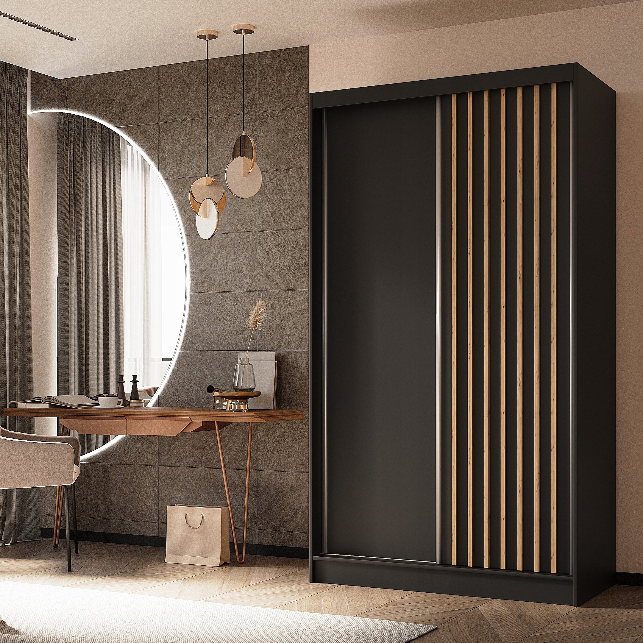 Skříň 120 cm posuvná, černá