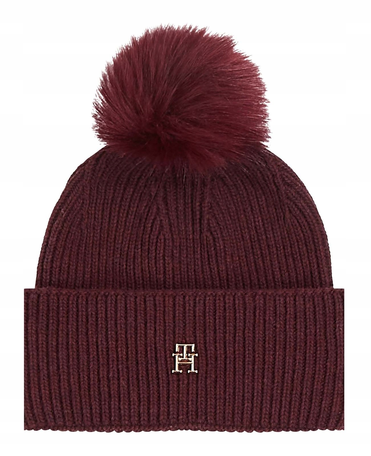 Tommy Hilfiger Essential Chic PomPom Beanie Raspberry Truffle (Malinová)