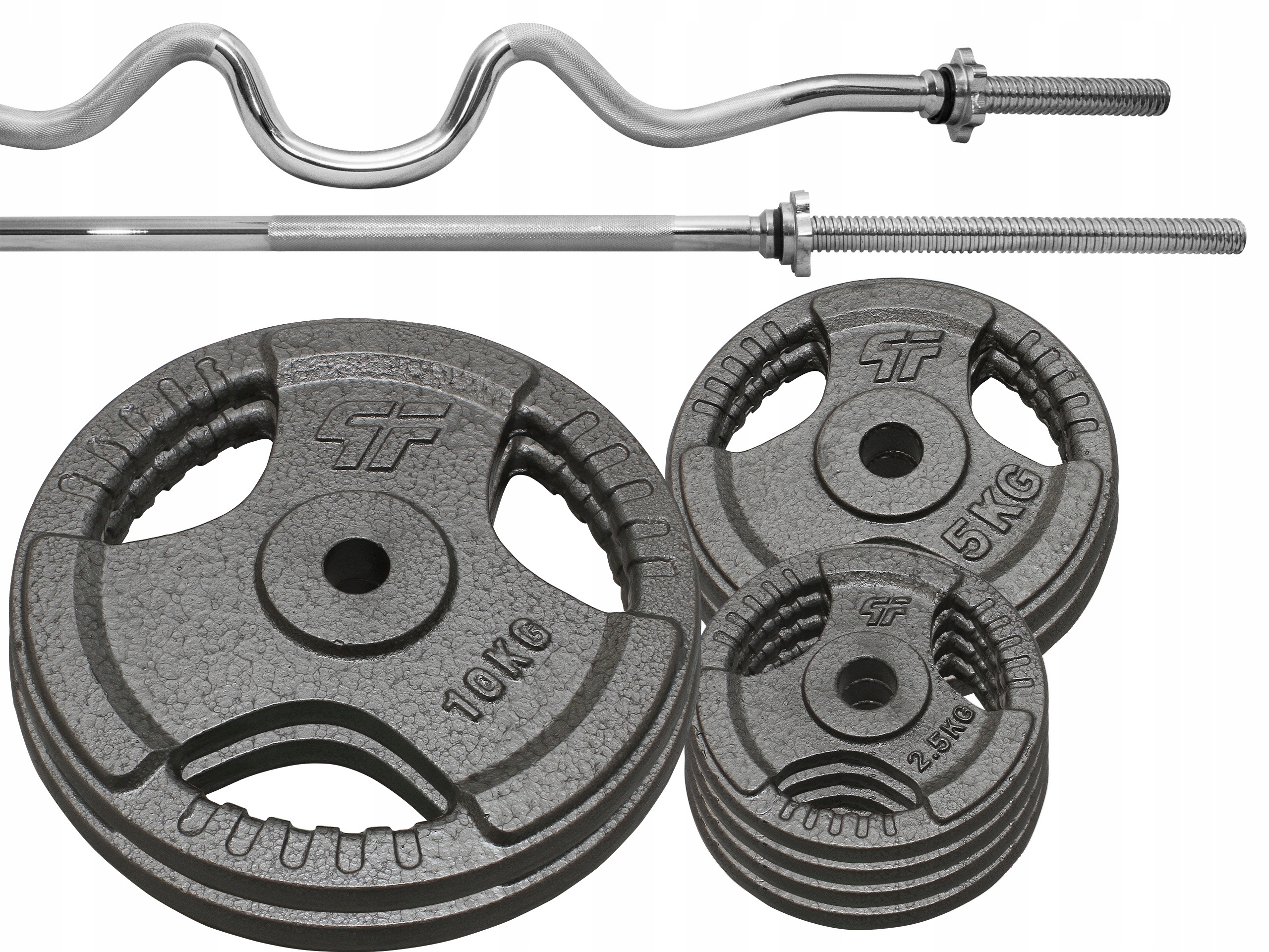

Zestaw 56KG Obciążenie Żeliwne 29MM + 2 Gryfy