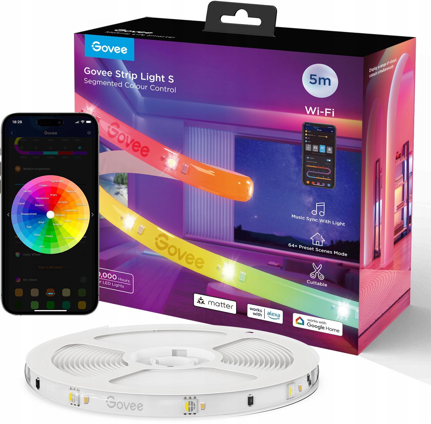 Govee H612A 5m Led Pásik Wi-Fi, Bluetooth, Rgbic