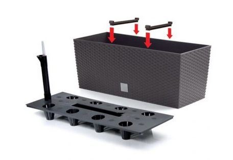 DONICZKA DONICA RATTAN SKRZYNKA OGRODOWA + WKŁAD Kształt Prostokątny