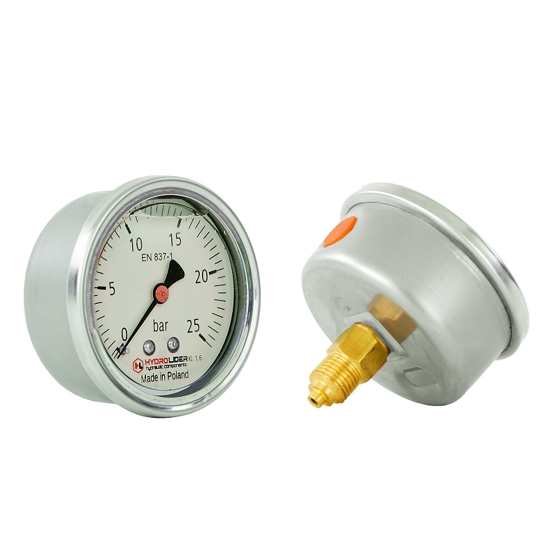 Polské glycerinový manometr s průměrem hodin 63 mm, rozsah