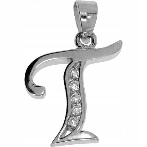 Stříbrný písmenkový „t“ přívěsek.