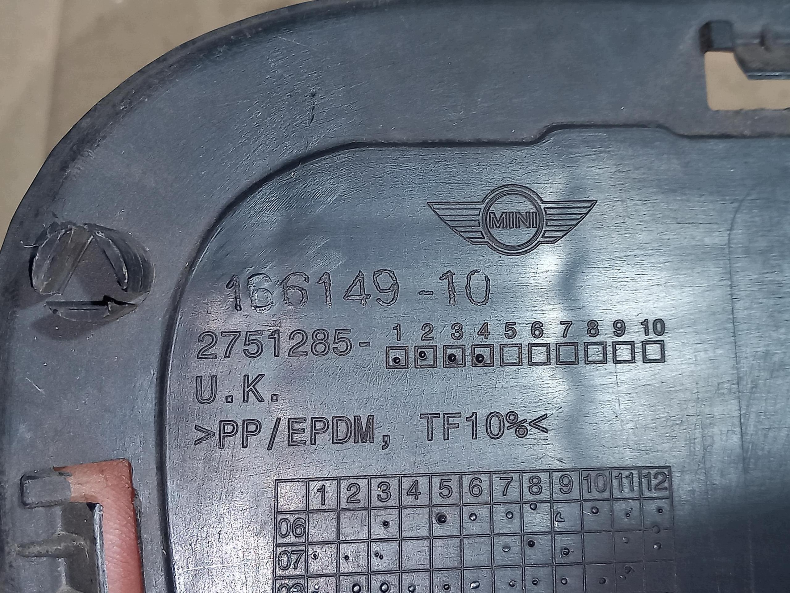 grid central of a bumper front MINI COOPER R56 2751285 06-10
