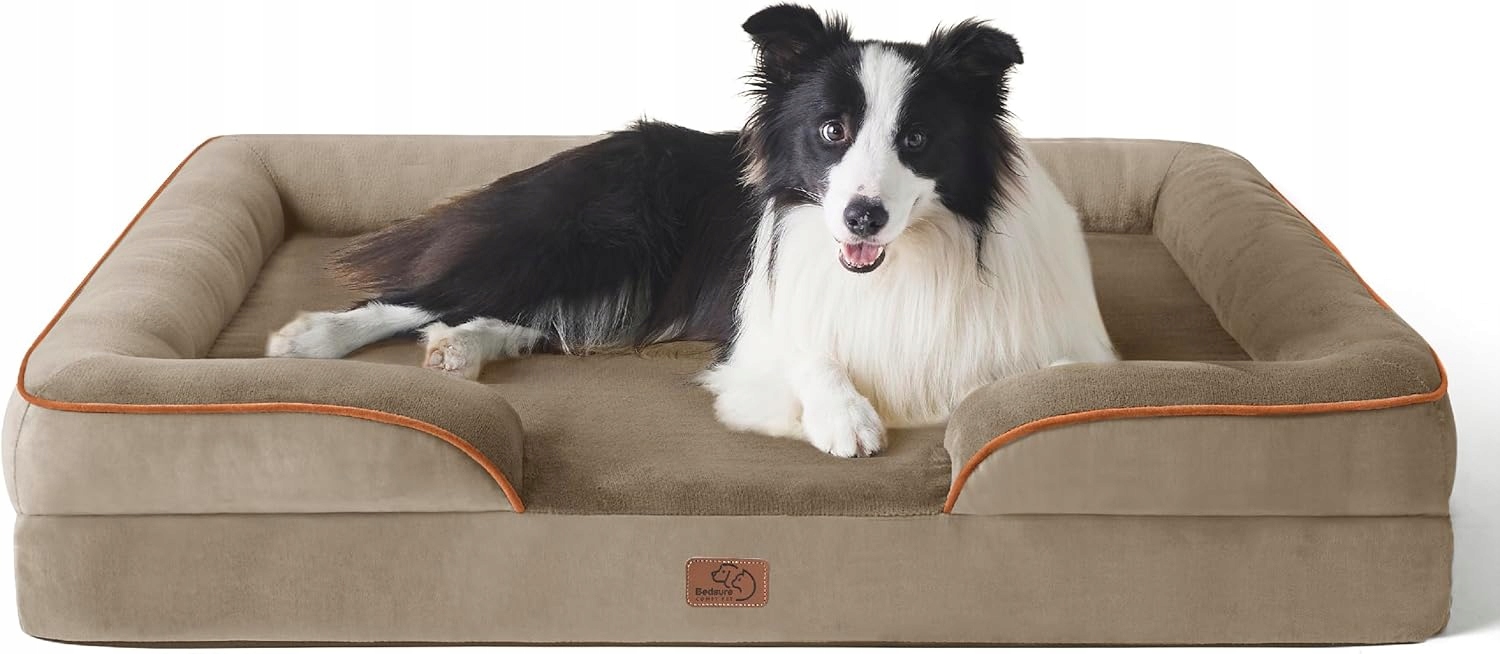 Bedsure Ortopedyczne Legowisko Dla Psa Sofa Zdejmowany Pokrowiec 89x63cm L