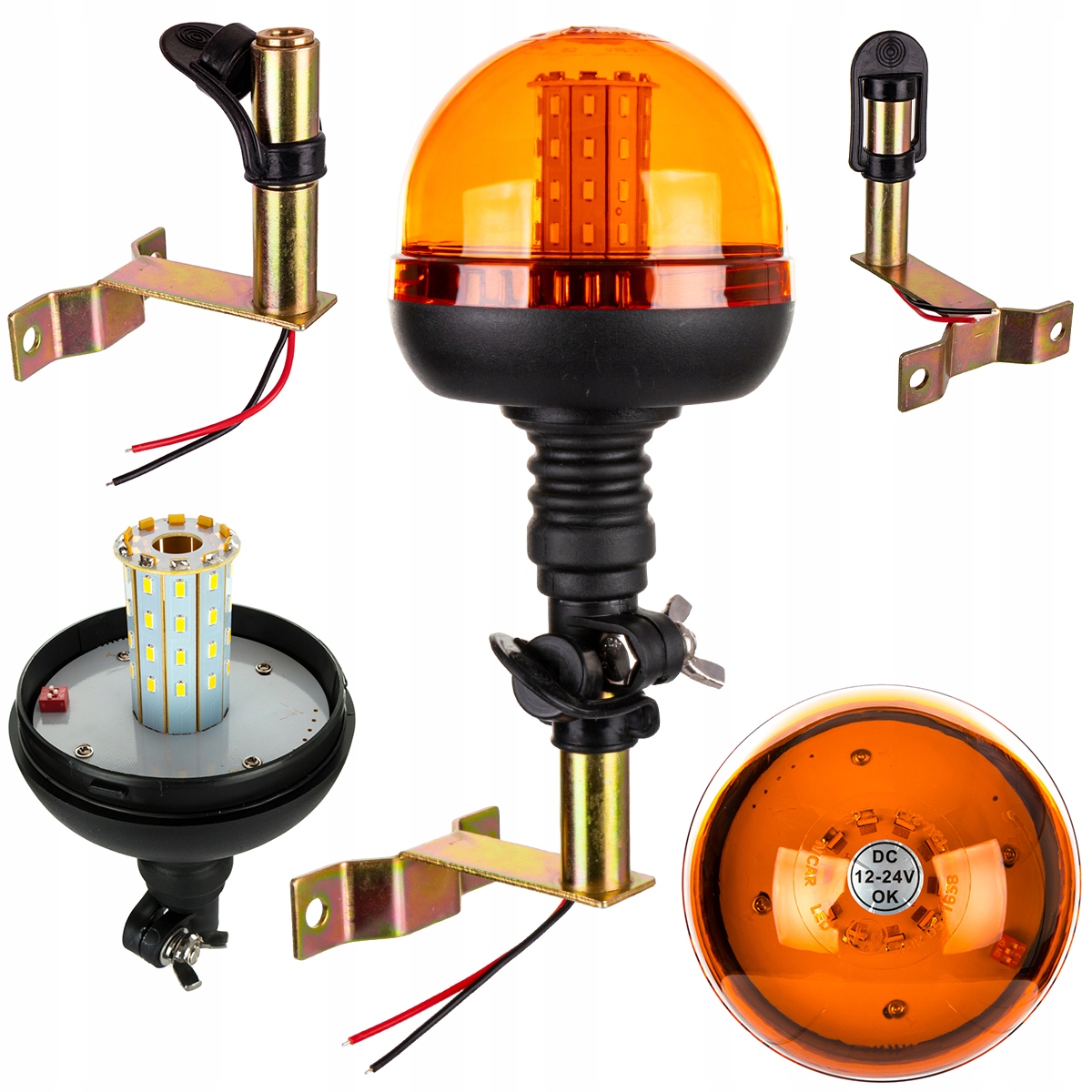 

Lampa ostrzegawcza kogut Led z uchwytem L zestaw