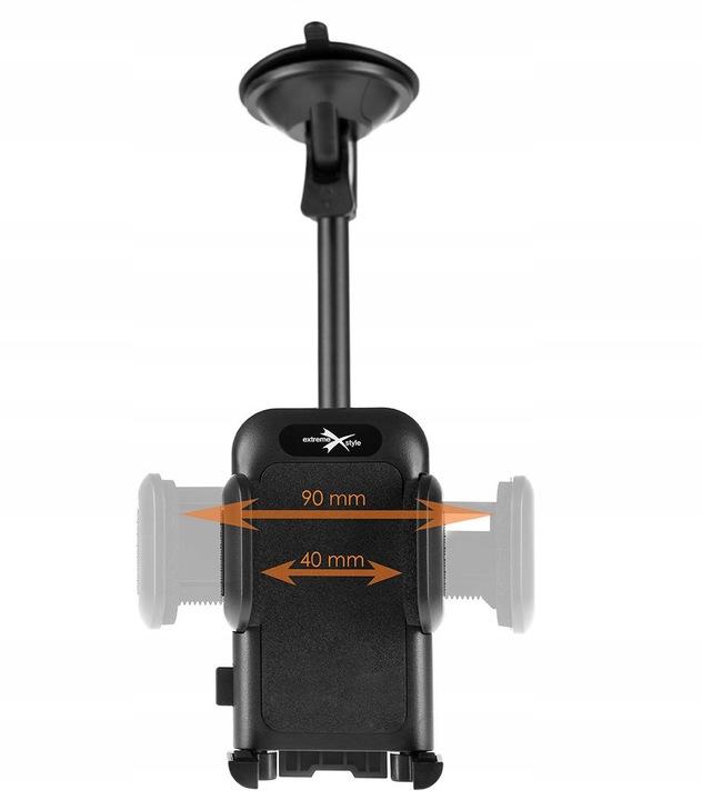 UCHWYT NA TELEFON DO SAMOCHODU NA SZYBĘ – DŁUGI Kolor czarny