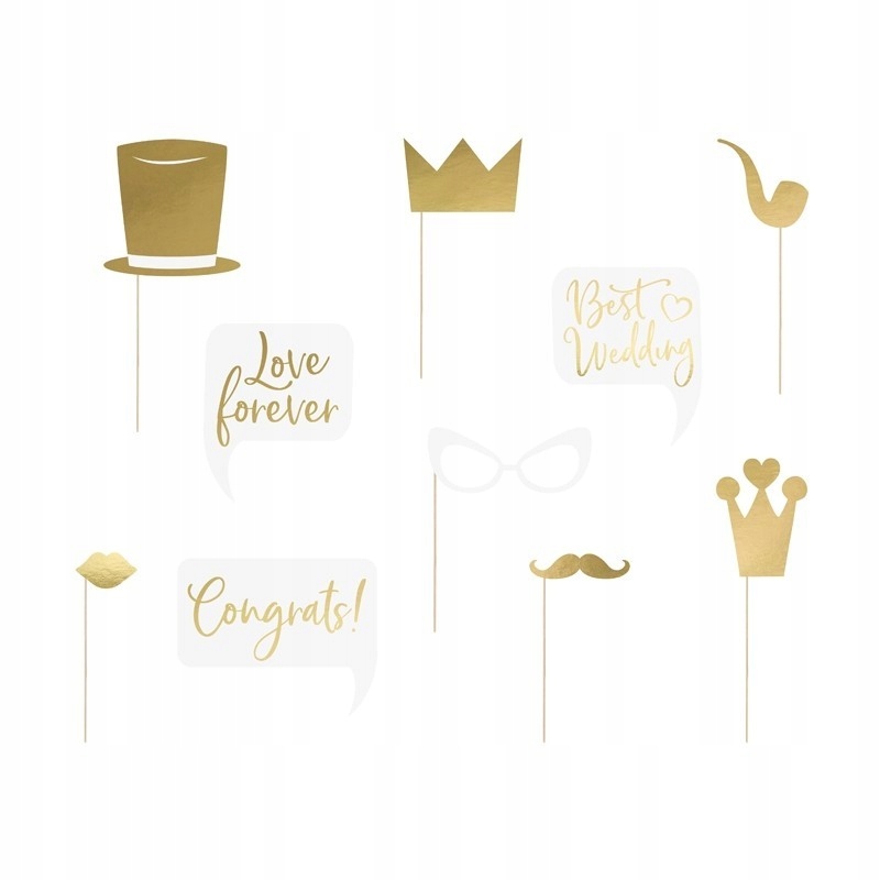 

Gadżety do sesji foto ślub Złote 10szt