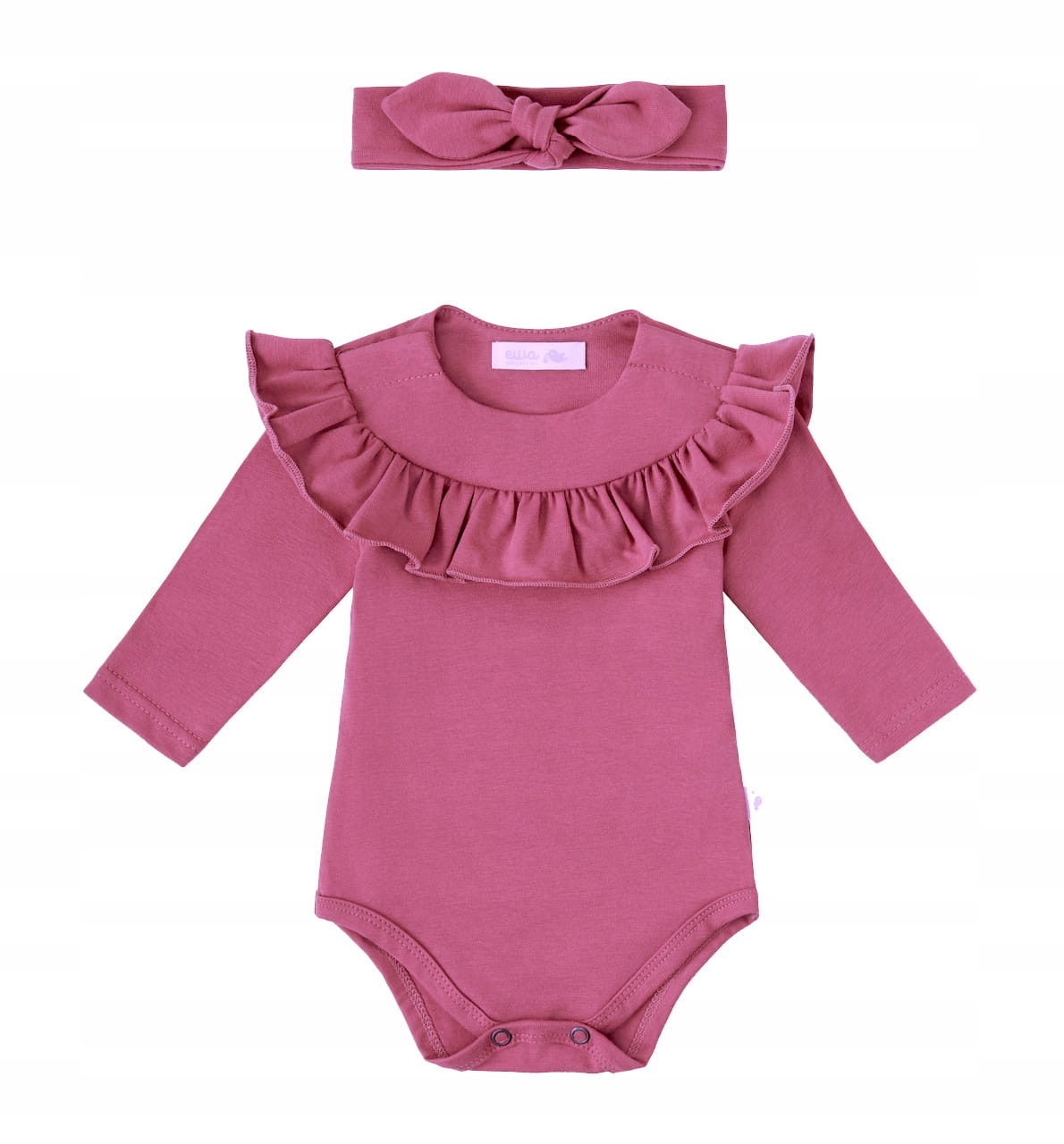 

Body niemowlęce z falbanką z opaską Smoke Lilac 8