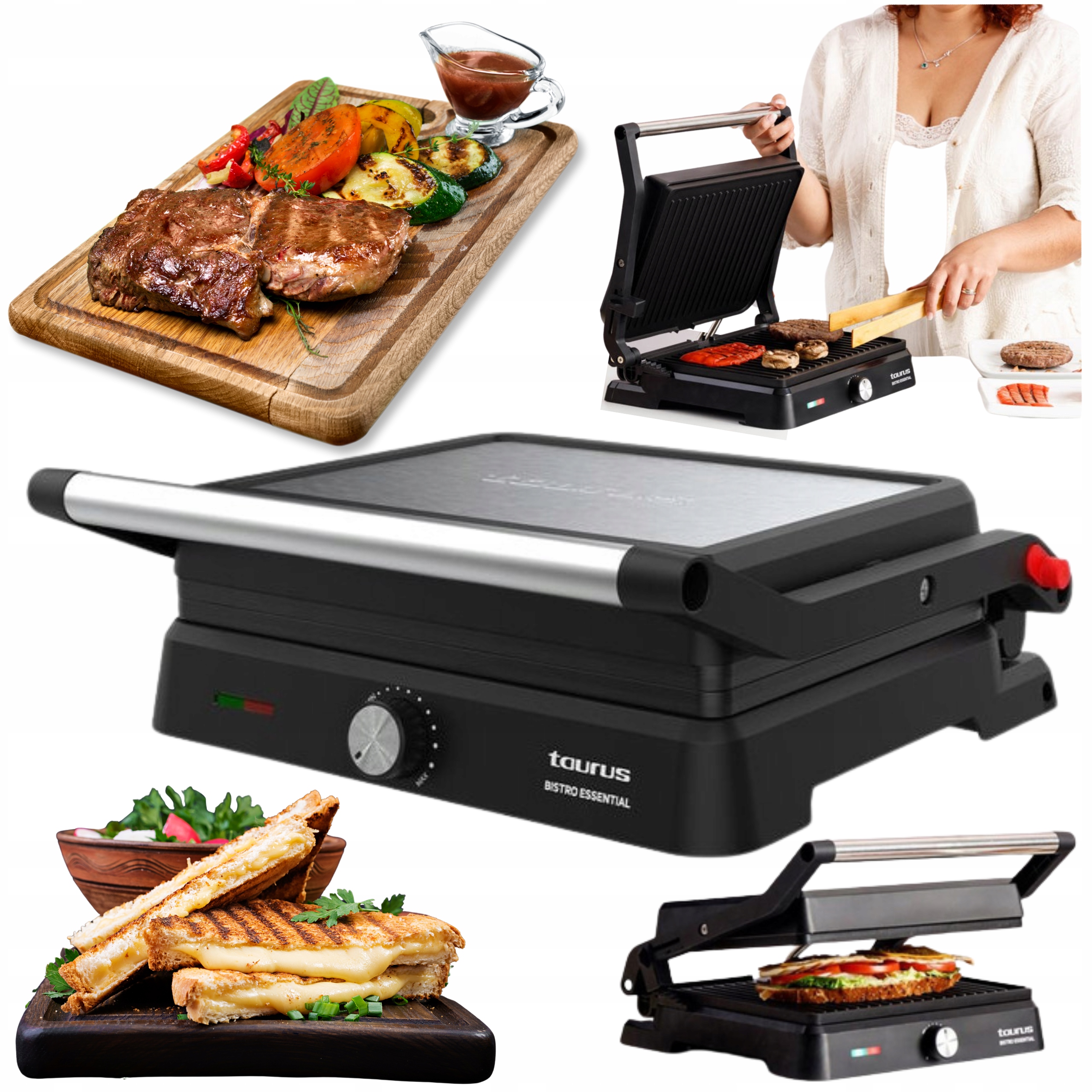 Elektrický gril Taurus Bistro Essential na maso a burgery 2600 W