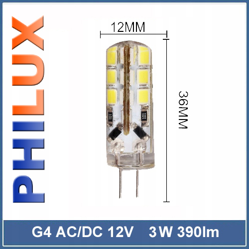 ŻARÓWKA LED G4 12V AC/DC 3W MINI 390LM CIEPŁA