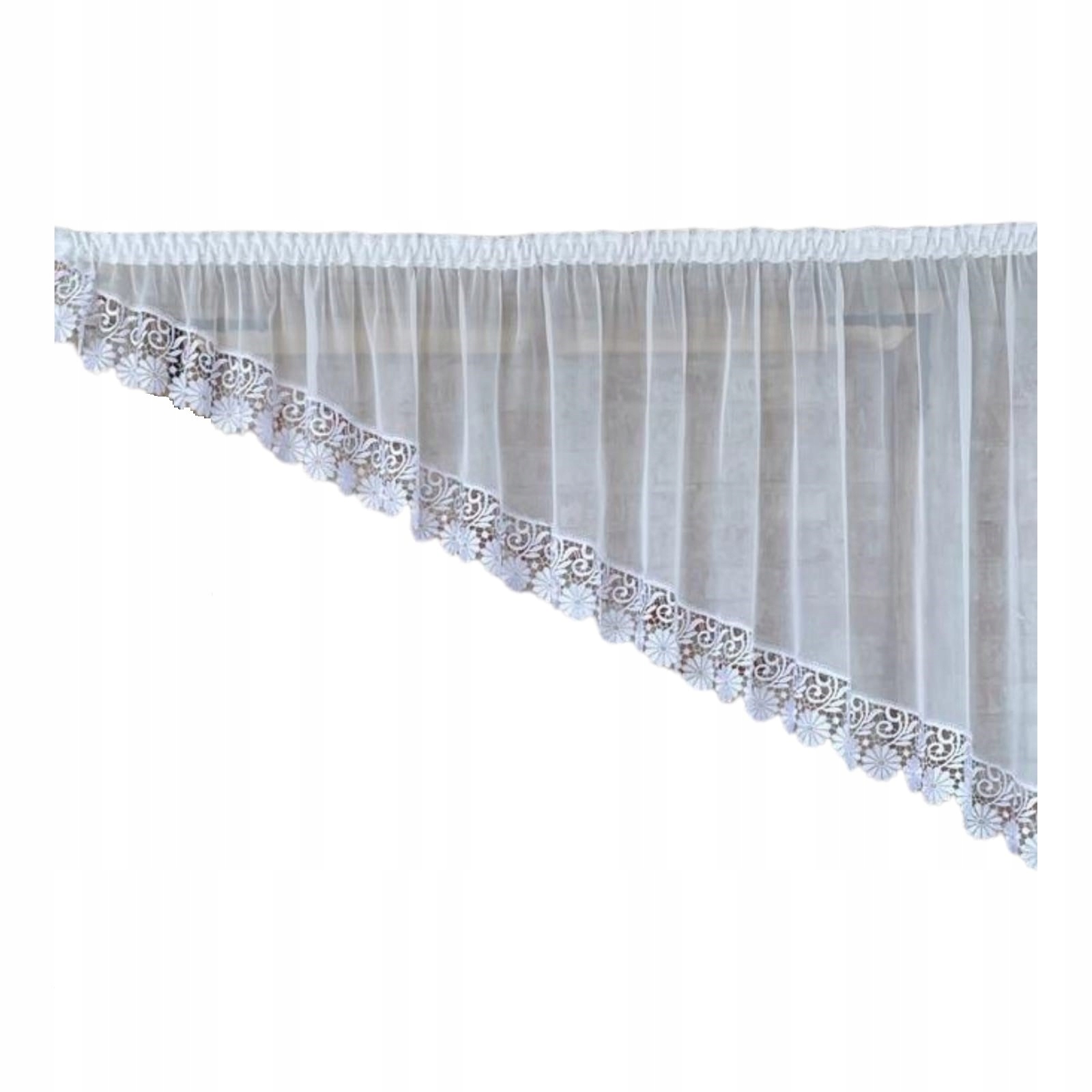 Hotová záclona 500x140, pravý šik, voál, guipure 15 cm