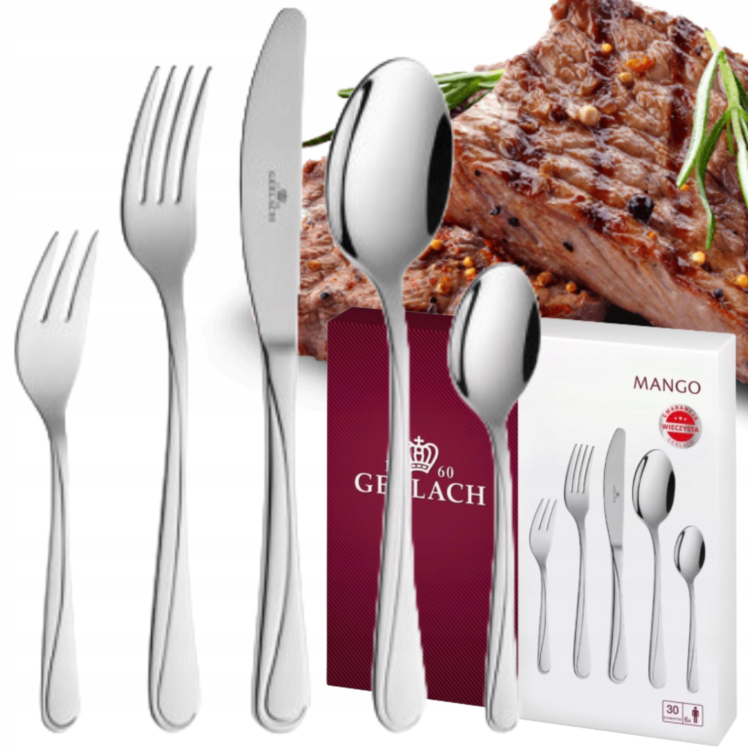Gerlach Mango Sada 30 Příborů 6 Osob Příbory Krabička Sada Lesklá