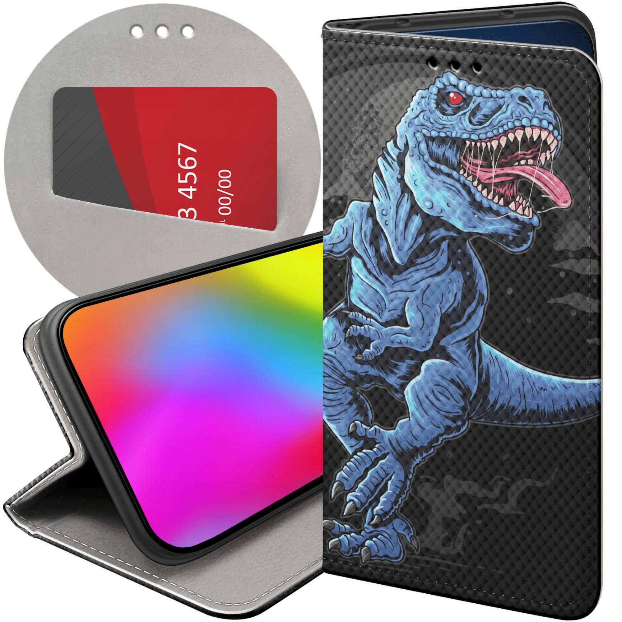 Etui Z Klapką Do Xiaomi Redmi A1 Dinozaury Reptilia Prehistoryczne