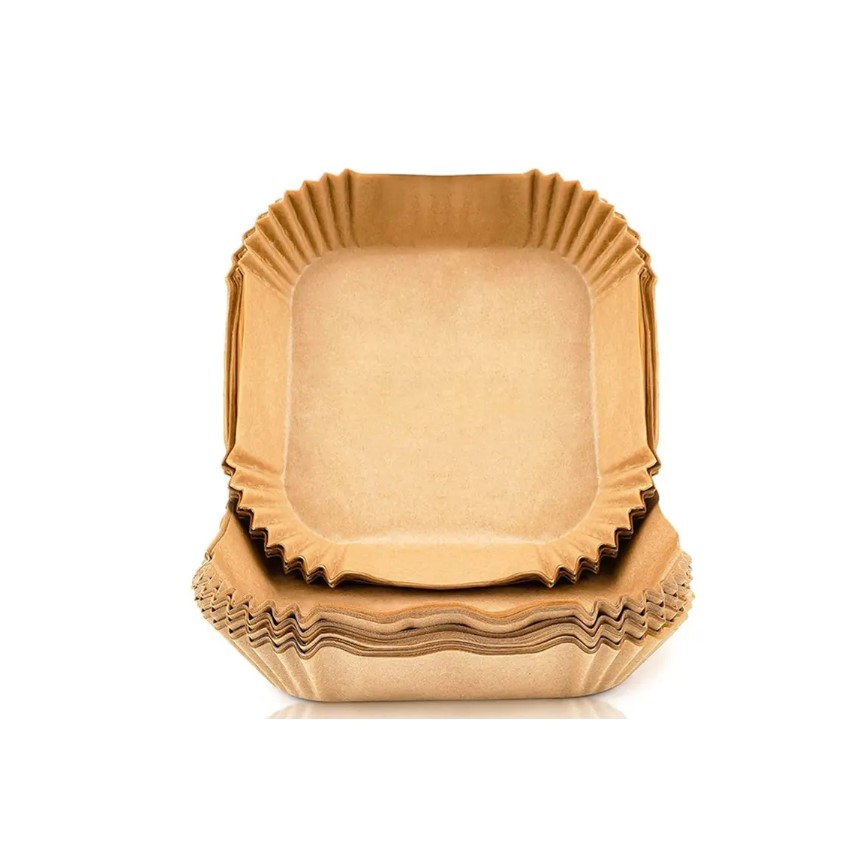 PAPIER DO PIECZENIA WKŁADKI DO FRYTKOWNICY POWIETRZNEJ 50szt AIR FRYER 16cm Kolor brązowy