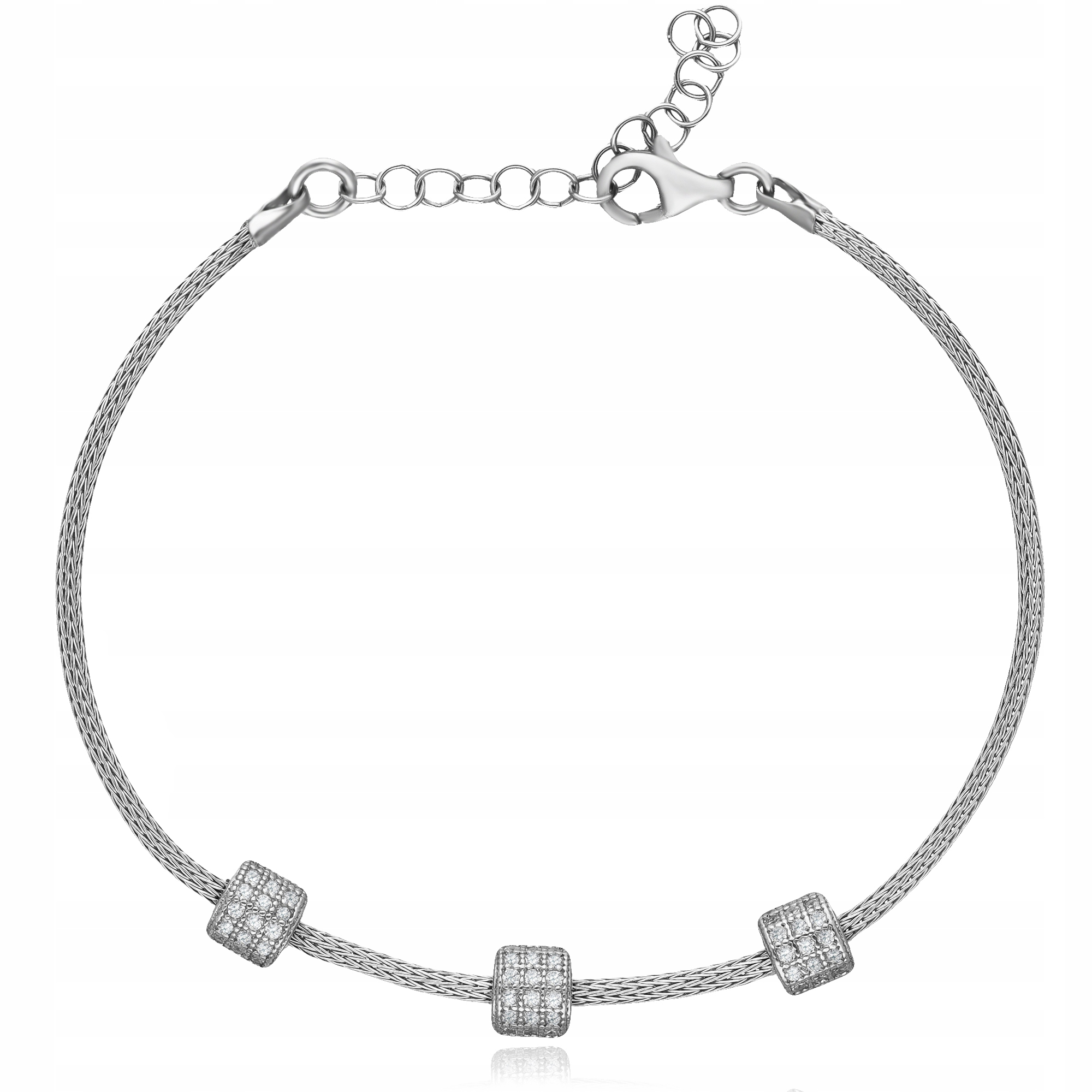 Stříbrný Náramek Calza Se Zirkony Stříbro 925