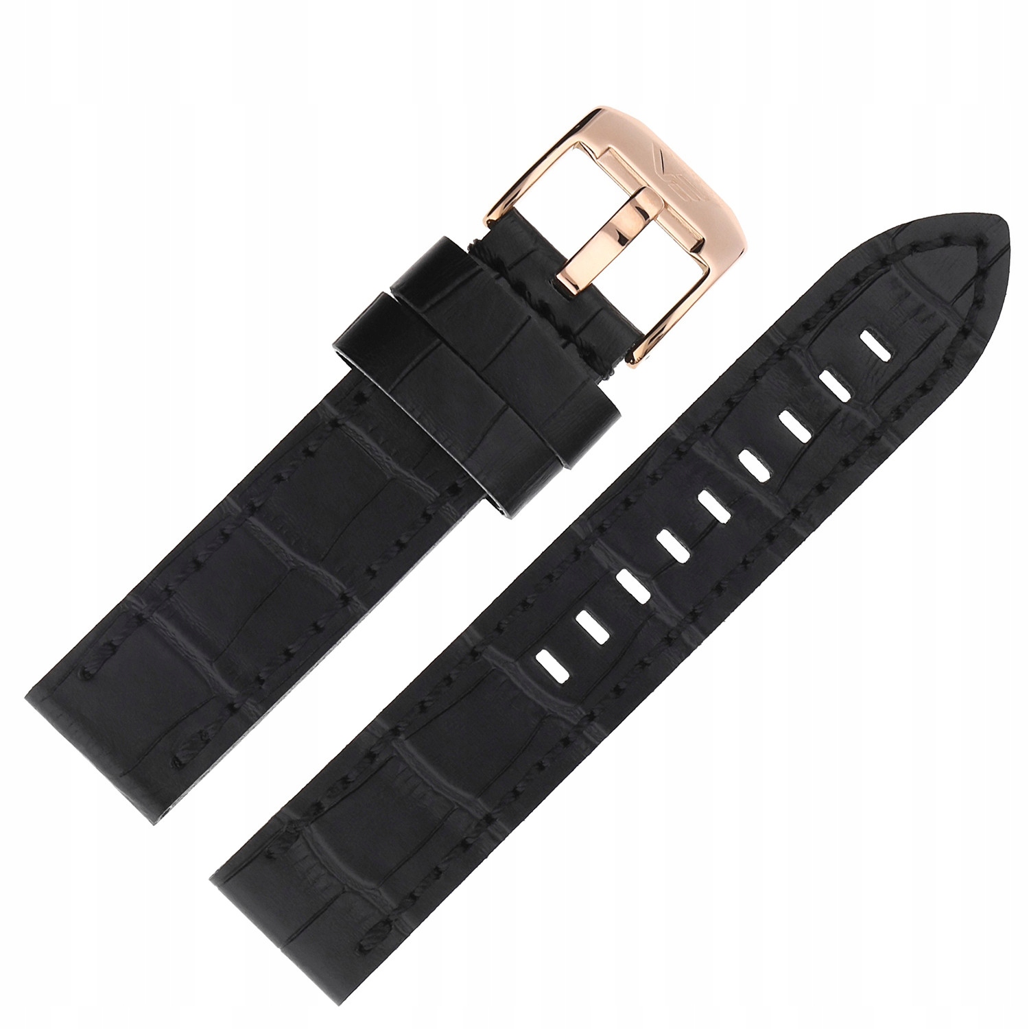 Pásek Almaz Kůže (B653) černý croco růžový